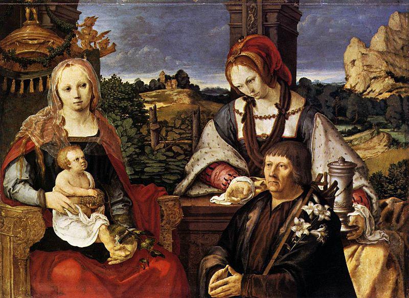 Lucas van Leyden Virgin and Child with Mary Magdalen and a donor.